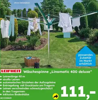 Globus Baumarkt LEIFHEIT Wäschespinne „Linomatic 400 deluxe" Angebot