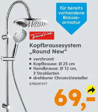 Globus Baumarkt TrendLine Kopfbrausesystem ,,Round New" Angebot