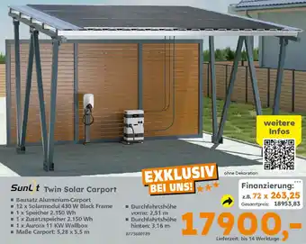 Globus Baumarkt SunLit Twin Solar Carport Angebot