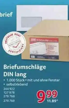 Selgros Briefumschläge Din Lang Angebot