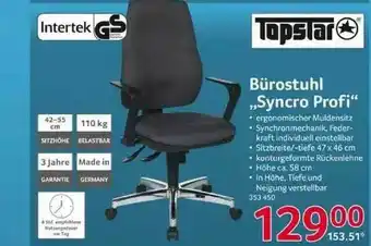 Selgros Topstar Bürostuhl „syncro Profi” Angebot