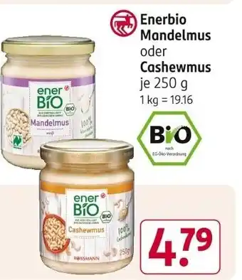 Rossmann Enerbio Mandelmus oder Cashewmus 250g Angebot