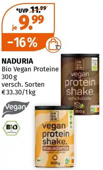 Müller NADURIA Bio Vegan Proteine 300 g Angebot