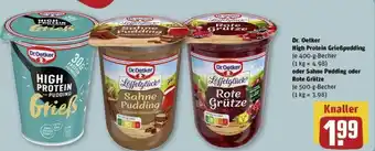 REWE Dr. Oetker High Protein Grießpudding 400 g Becher oder Sahne Pudding oder 500-g-Becher Angebot