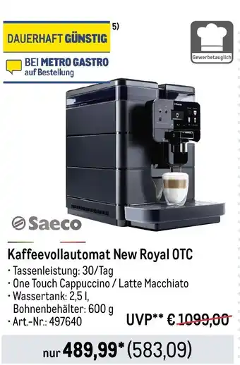 METRO Saeco Kaffeevollautomat New Royal OTC Angebot