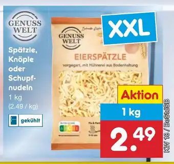 Netto Marken-Discount GENUSS WELT Spätzle, Knöple oder Schupf- nudeln 1 kg Angebot