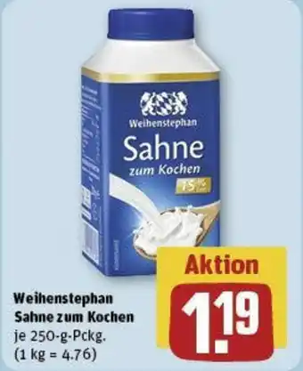 REWE Weihenstephan Sahne zum Kochen 250-g-Pckg. Angebot