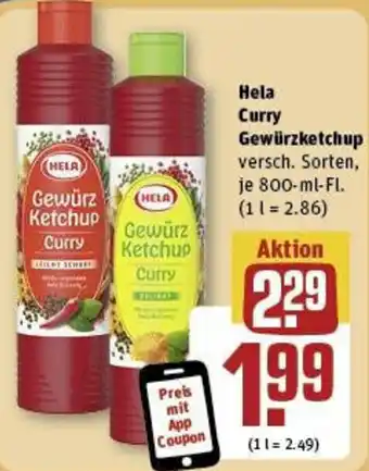 REWE Hela Curry Gewürzketchup 800 ml Fl. Angebot