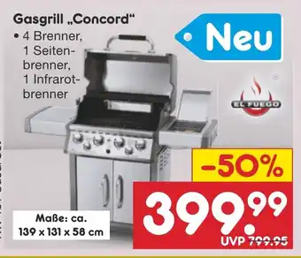 Netto Marken-Discount EL FUEGO Gasgrill „Concord" Angebot