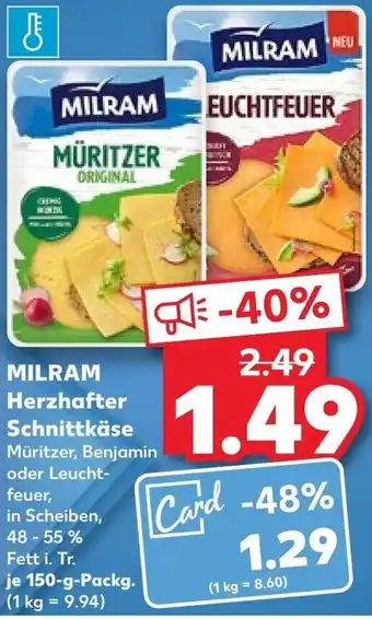 Kaufland MILRAM Herzhafter Schnittkäse 150 g Packg. Angebot