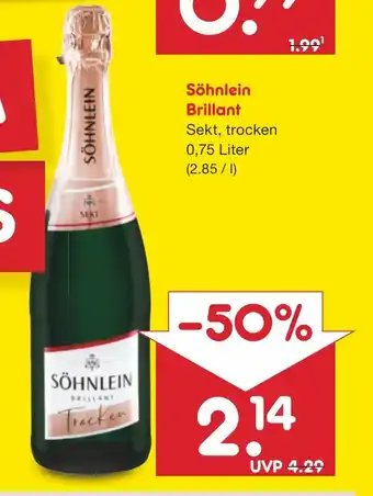 Netto Marken-Discount Söhnlein Brillant Sekt, trocken 0,75 Liter Angebot