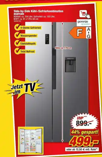 Poco Gorenje side-by-side kühl-/gefrierkombination ns9fswd Angebot