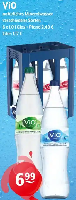 Trink und Spare Vio natürliches Mineralwasser 6x1,0 L Glas Angebot