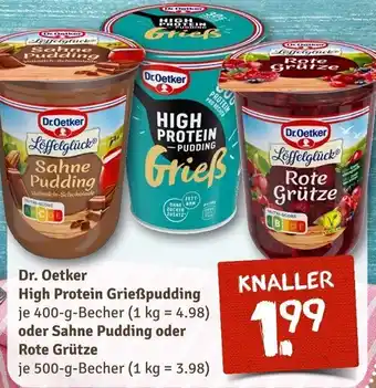 nahkauf Dr. Oetker High Protein Grießpudding 400 g oder Sahne Pudding oder Rote Grütze 500 g Becher Angebot