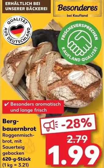 Kaufland Bergbauernbrot 620 g Stück Angebot