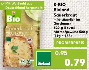 Kaufland K-BIO Bioland Sauerkraut 520 g Beutel Angebot