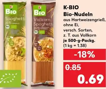 Kaufland K-BIO Bio-Nudeln 500 g Packg. Angebot