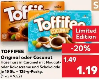 Kaufland TOFFIFEE Original oder Coconut 125 g Packg. Angebot