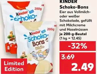 Kaufland KINDER Schoko-Bons 200 g Beutel Angebot