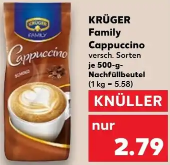 Kaufland KRÜGER Family Cappuccino 500 g Nachfüllbeutel Angebot