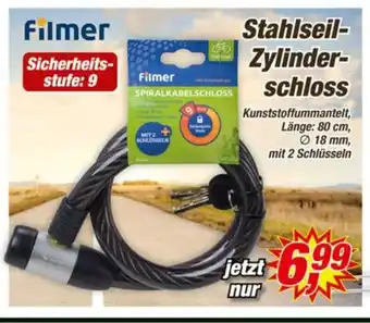 Posten Börse Filmer Stahlseil- Zylinderschloss Angebot