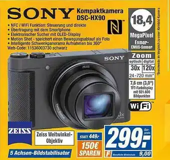 HEM Expert Sony Kompaktkamera Dsc-hx90 Angebot