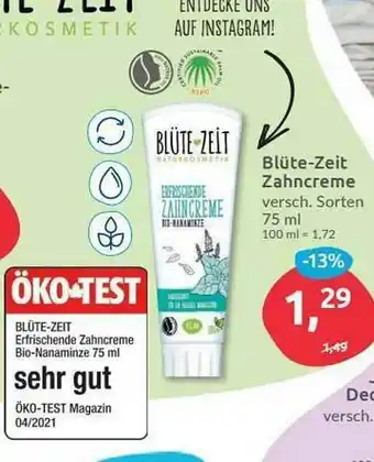 Budni Blüte-zeit Zahncreme Angebot