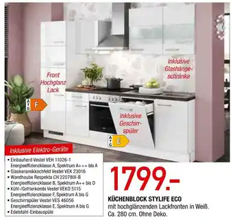 Osca Möbel Küchenblock stylife eco Angebot