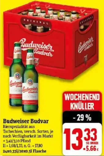 NP Discount Budweiser Budvar 24x0,33/20x0,5 L Flasche Angebot