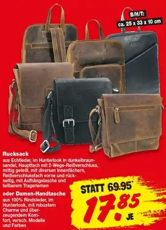 Repo Markt Rucksack oder Damen-Handtasche Angebot