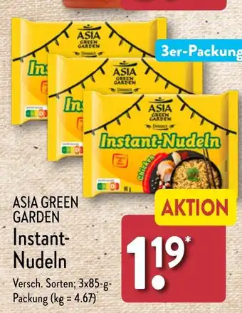 Aldi Nord ASIA GREEN GARDEN Instant-Nudeln 3*85g Angebot