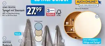 Aldi Nord HOME CREATION Spiegel mit Stauraum Angebot