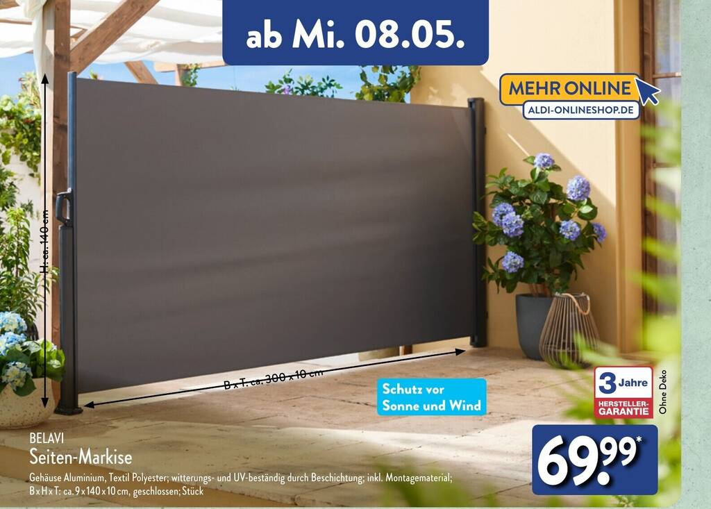 vw t5 markise dachträger Größe_Große Schwester/Bruder Länge (Höhe 200cm):500 cm Sonnensegel Mit Ösen Graphite