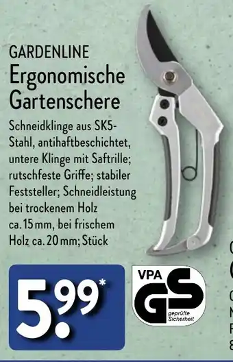 Aldi Nord GARDENLINE Ergonomische Gartenschere Angebot