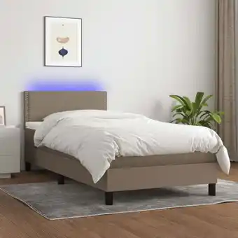 ManoMano Boxspringbett mit Matratze & LED,Bettgestell für Erwachsene,Taschenfederkernmatratze Taupe 90x190 cm Stoff -BNC34407 Angebot