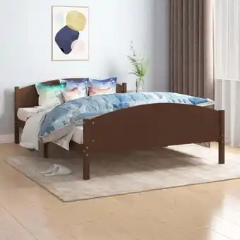 ManoMano Massivholzbett Doppelbett Bett für Schlafzimmer Dunkelbraun Kiefer 140x200 cm DE24105 Angebot