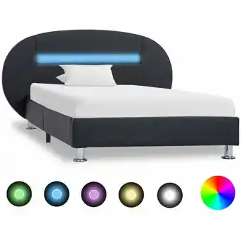 ManoMano Bettgestell mit led, Schlafzimmerbett, Erwachsenenbett Schwarz KunstLED, Schlafzimmerbett, Erwachsenenbetter 90x200 cm XTJTE9 Angebot