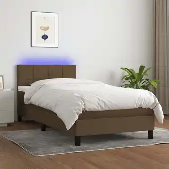 ManoMano Boxspringbett mit Matratze & LED,Schlafzimmerbett,Polsterbett,Hotellbett Dunkelbraun 90x200 cm Stoff DXJT787268 Maisonchic Angebot