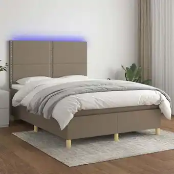 ManoMano Boxspringbett,Doppelbett mit Matratze & led Taupe 140x190 cm Stoff vidaXL Angebot