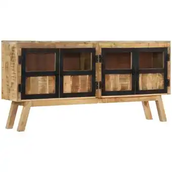 ManoMano Sideboard Kommode für Wohnzimmer - Schrank Anrichte Braun und Schwarz 160x30x76 cm Massivholz Mango -FV42179 Angebot