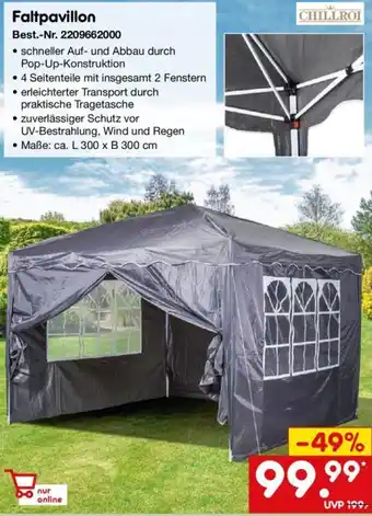 Netto Marken-Discount CHILLROI Faltpavillon Angebot