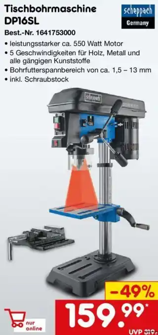 Netto Marken-Discount Scheppach Tischbohrmaschine DP16SL Angebot