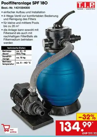 Netto Marken-Discount T.I.P. Poolfilteranlage SPF 180 Angebot