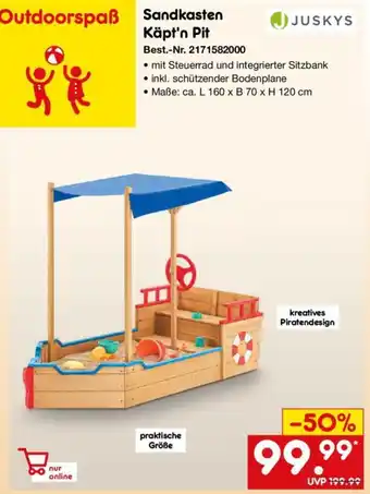 Netto Marken-Discount JUSKYS Sandkasten Käpt'n Pit Angebot