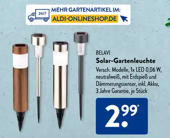 Aldi Süd BELAVI Solar-Gartenleuchte Angebot