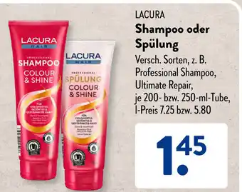 Aldi Süd LACURA Shampoo oder Spülung 200-250ml Angebot