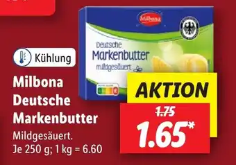 Lidl Milbona Deutsche Markenbutter 250g Angebot