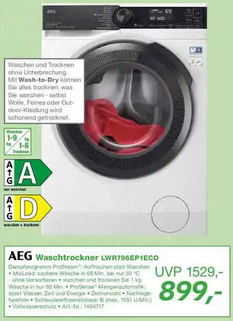 EP AEG Waschtrockner LWR796EP1ECO Angebot