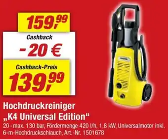 toom Baumarkt KÄRCHER Hochdruckreiniger ,,K4 Universal Edition" Angebot