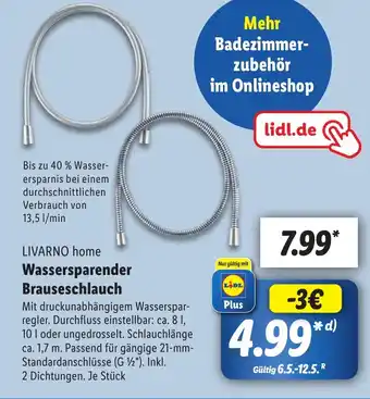 Lidl LIVARNO home Wassersparender Brauseschlauch Angebot